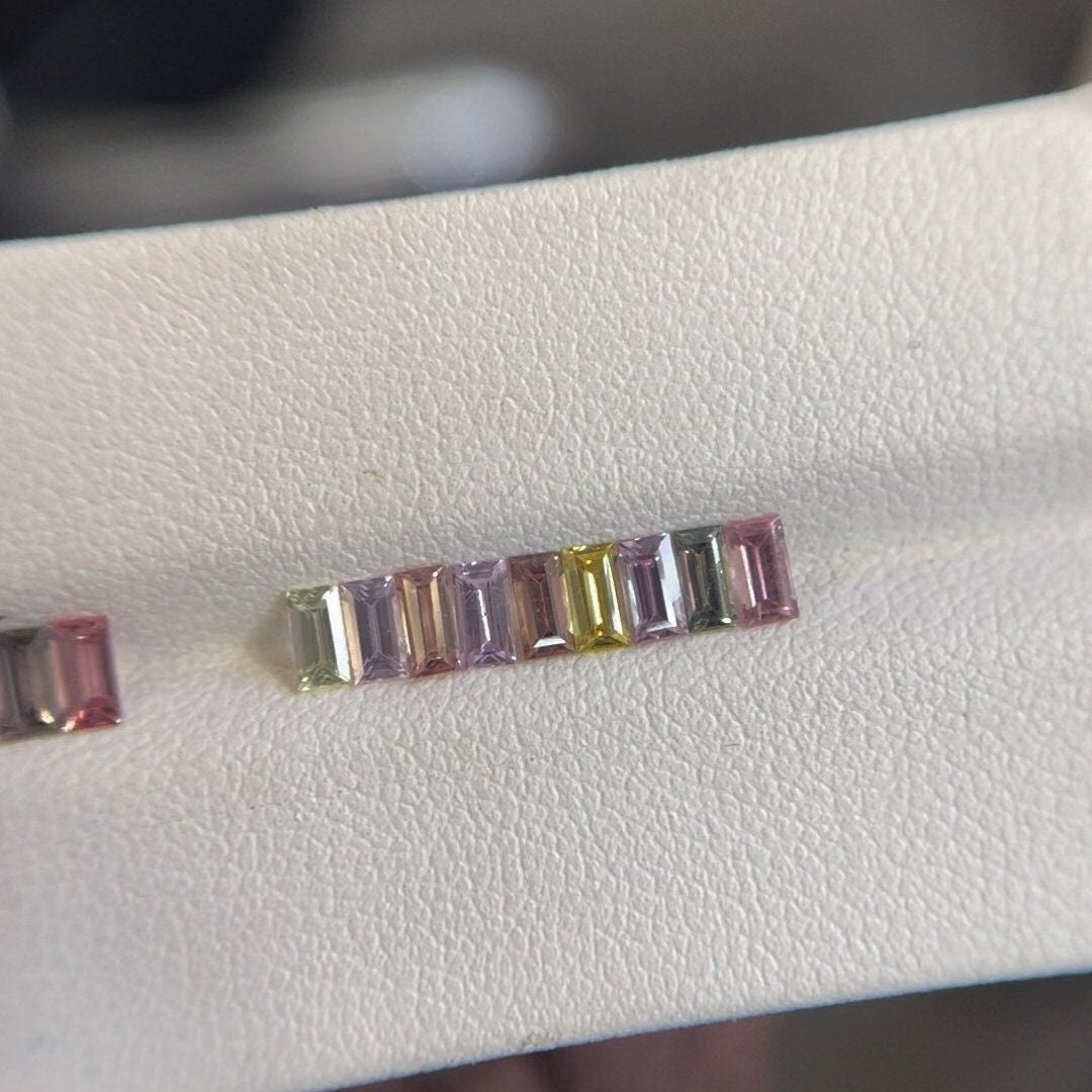 4x2mm unheated pastel sapphire baguette ring, photo 5
