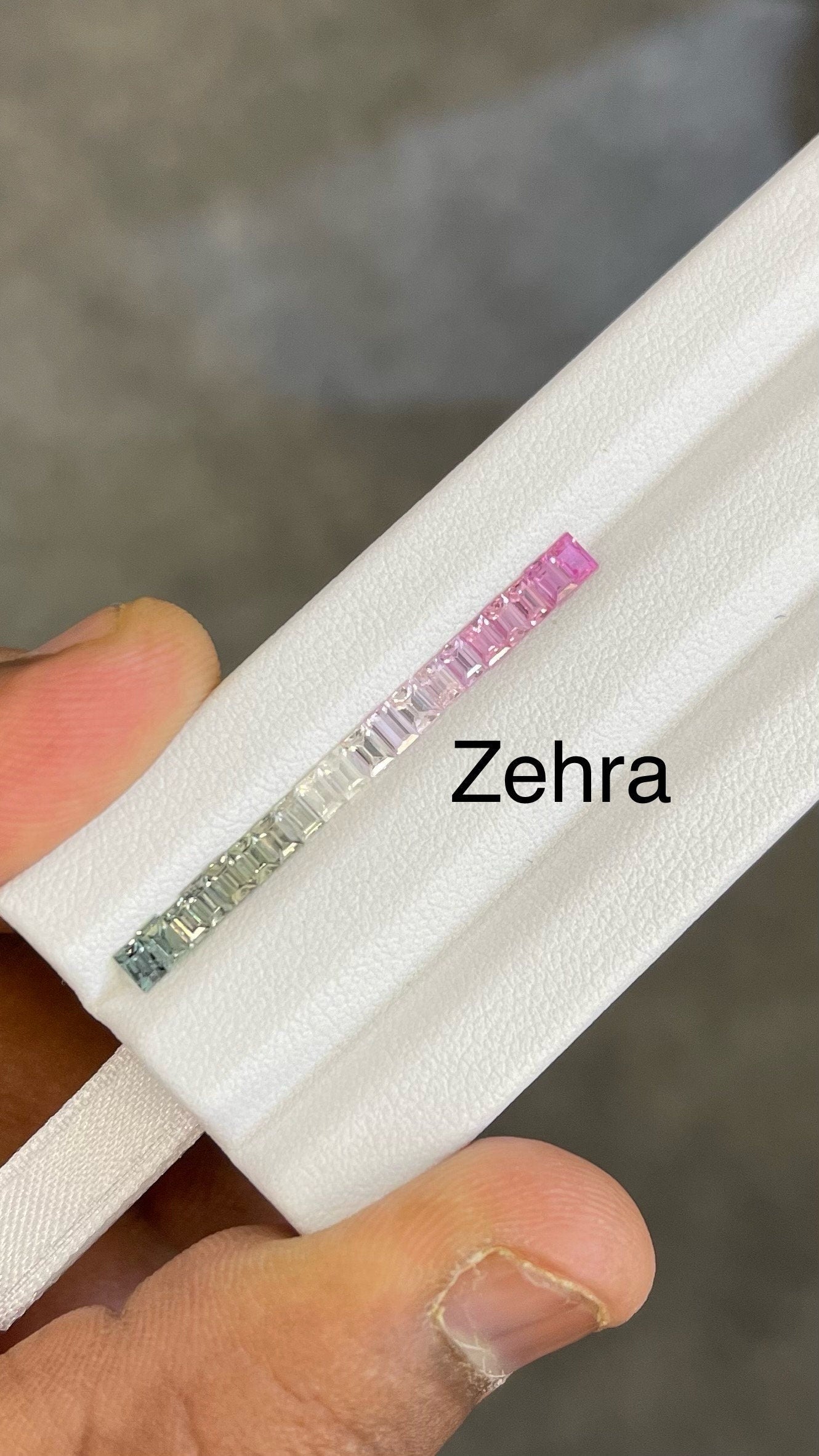 3x2mm • Natura l • Fancy Sapphires •|• Pastels Green • Pink •Dark to lighter Shades • Baguettes • Mixed • 1 Ring Set •|• Loose Stones