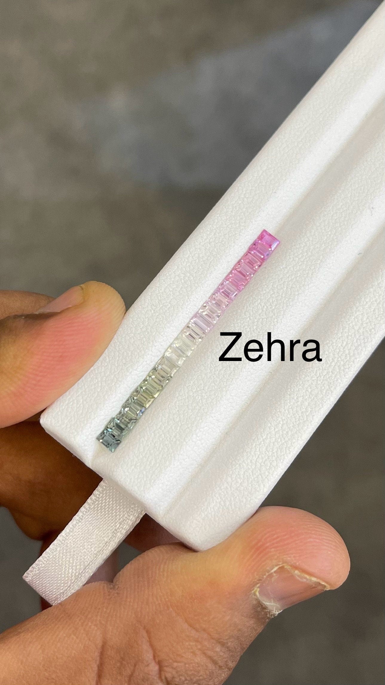 3x2mm • Natura l • Fancy Sapphires •|• Pastels Green • Pink •Dark to lighter Shades • Baguettes • Mixed • 1 Ring Set •|• Loose Stones
