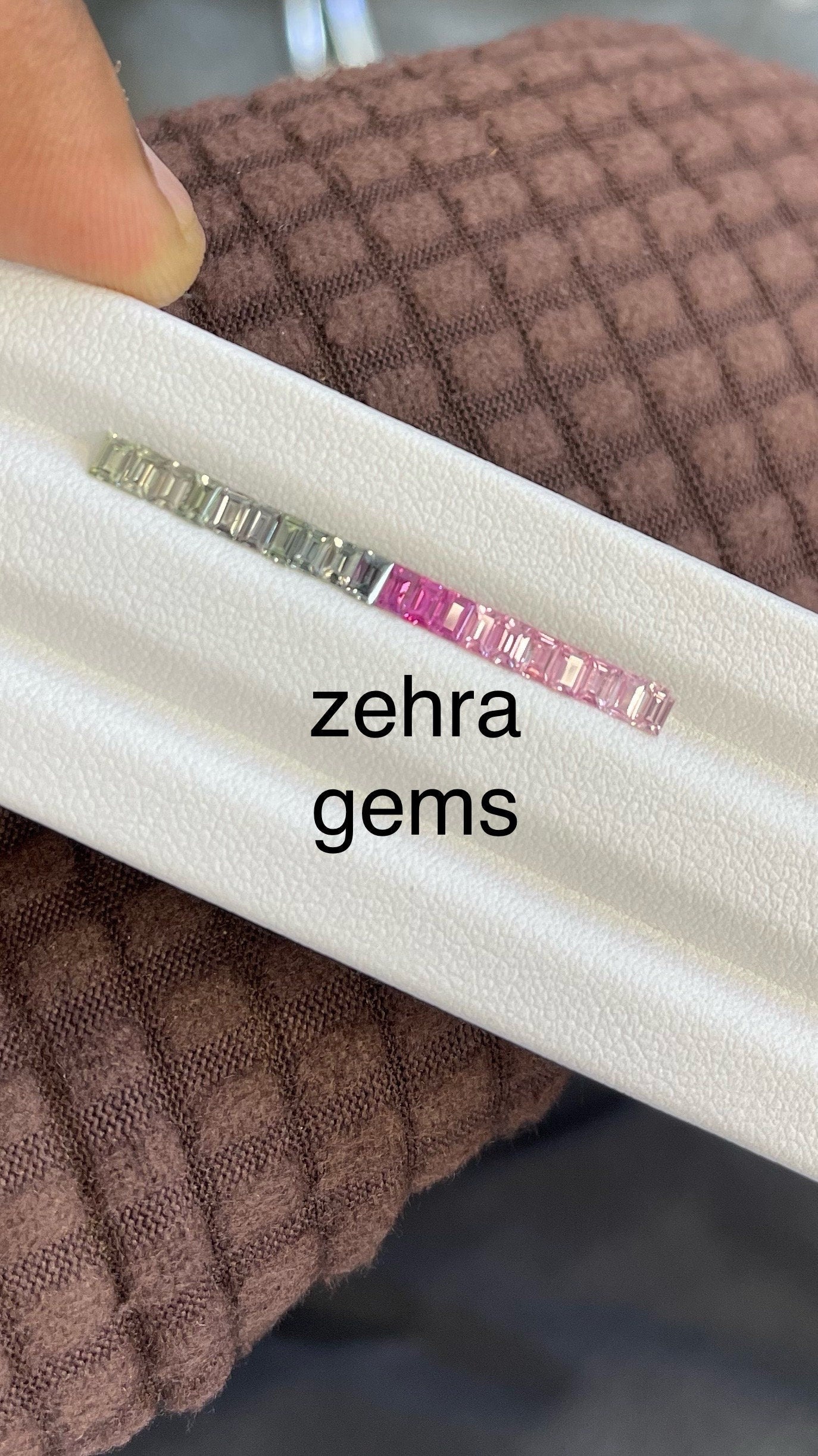3x2mm • Natura l • Fancy Sapphires •|• Pastels Green • Pink •Dark to lighter Shades • Baguettes • Mixed • 1 Ring Set •|• Loose Stones ##2