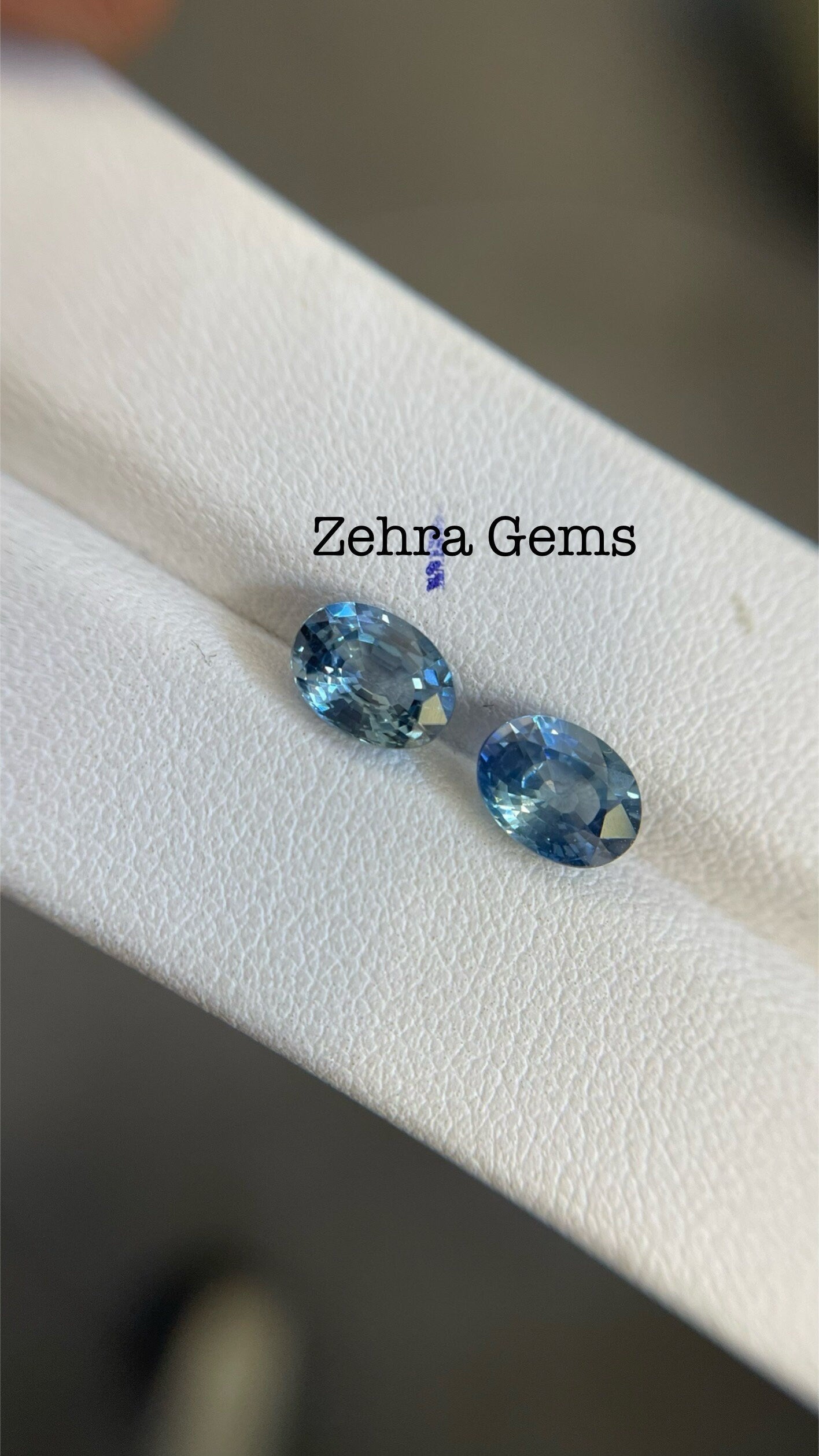 3.19ct bicolor sapphire pair oval cut, photo 5