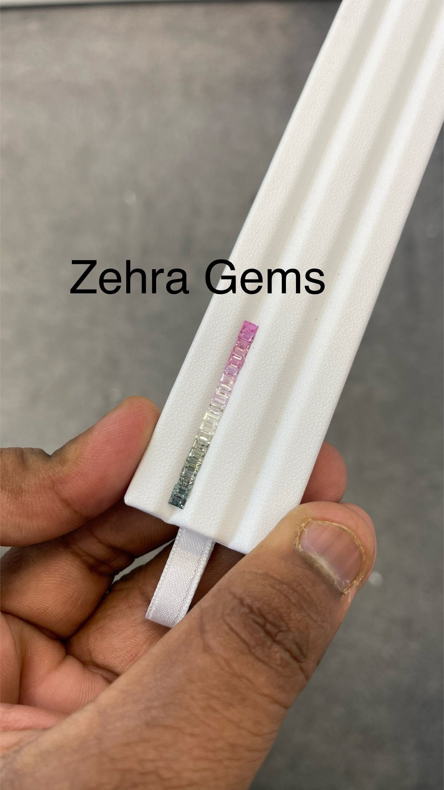 3x2mm • Natura l • Fancy Sapphires •|• Pastels Green • Pink •Dark to lighter Shades • Baguettes • Mixed • 1 Ring Set •|• Loose Stones