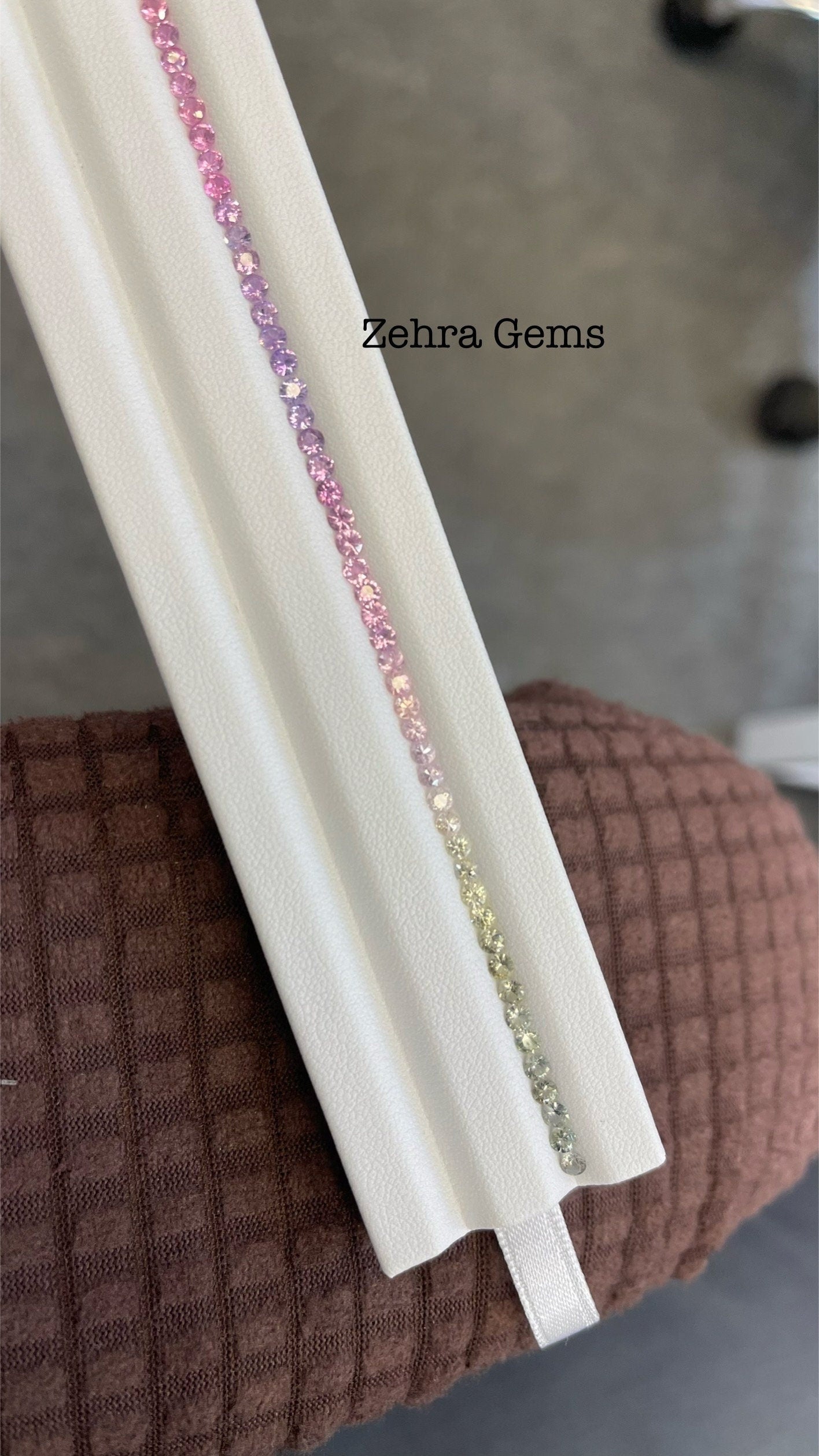 2.7mm pastel sapphire round bracelet line, photo 4