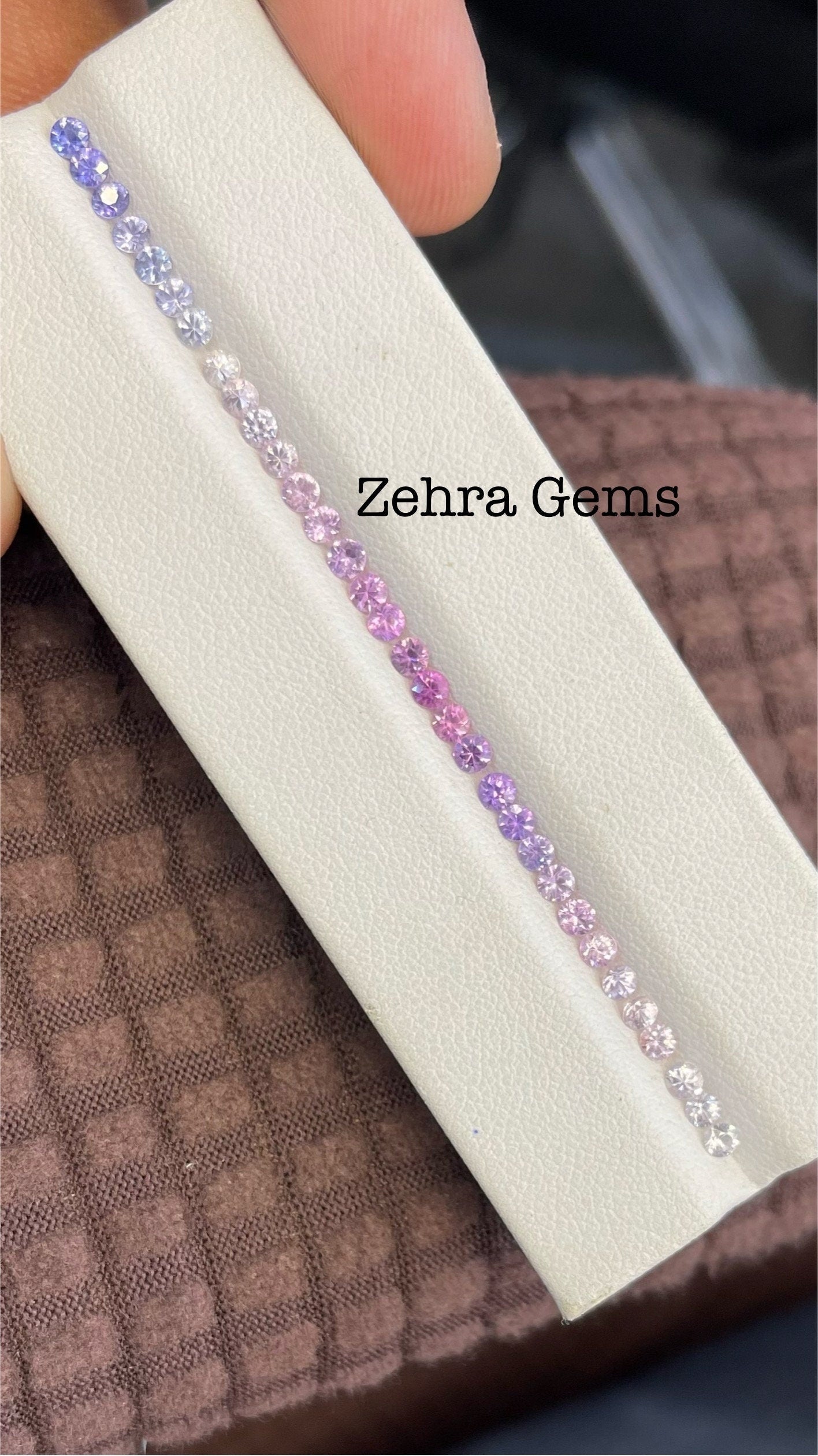 2.5mm purple-blue-pink gradient sapphire ring set, photo 2