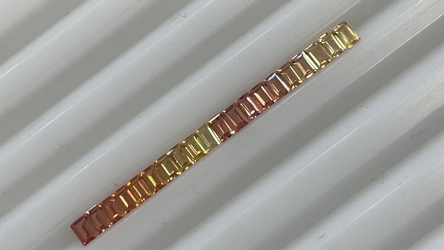 3x2mm orange-yellow pastel sapphire baguette, photo 5