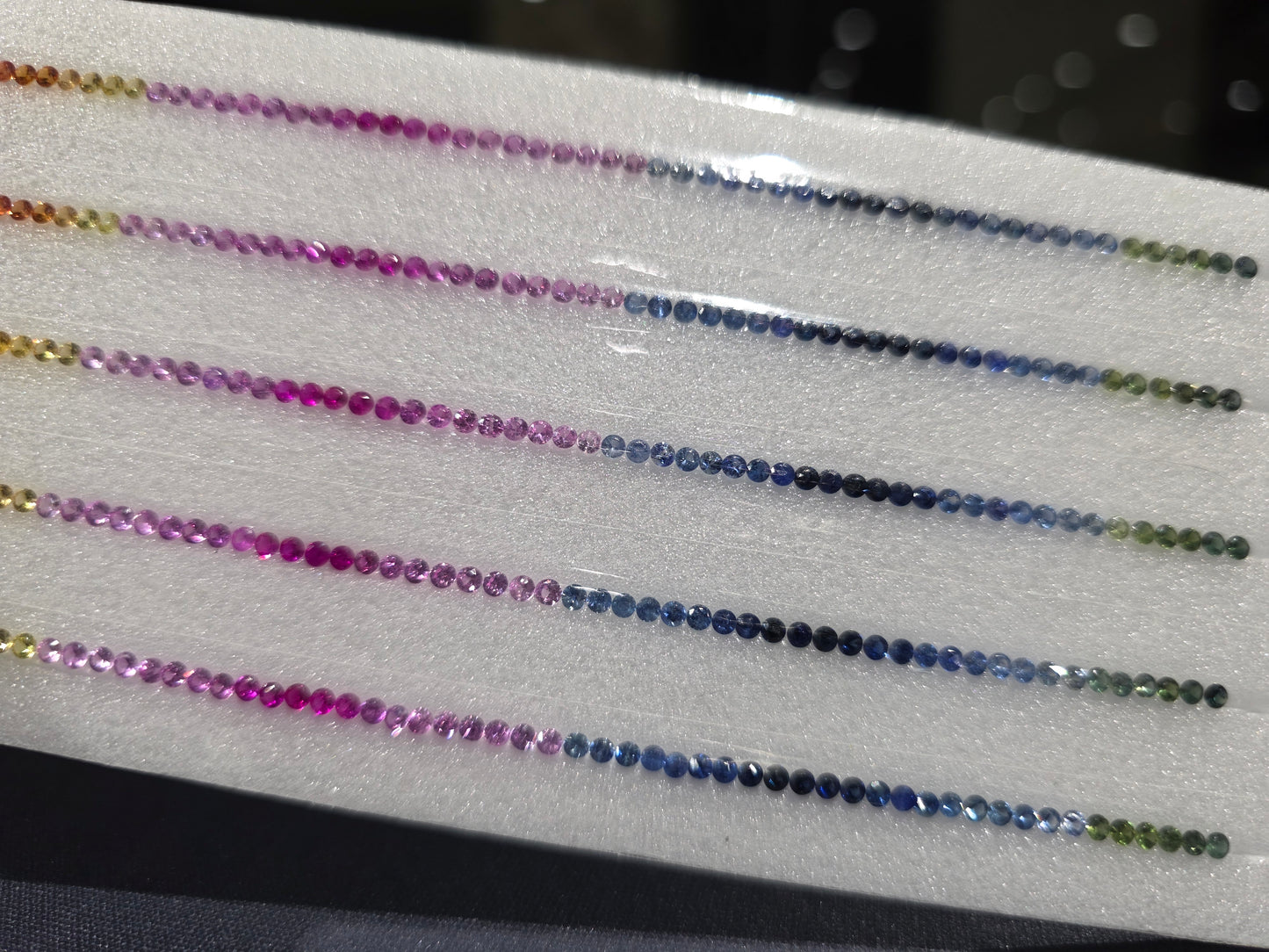 2.3mm Round Rainbow Sapphire Tennis Bracelet Set Natural Multi Color Loose Gemstones