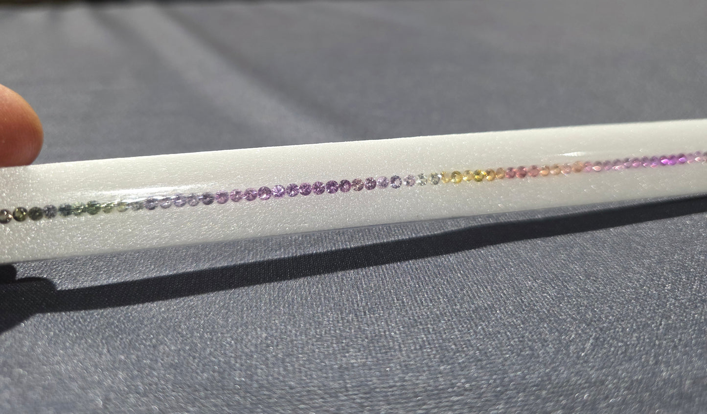 2.5mm Round Natural Pastels Colors Sapphire Tennis Bracelet 70 Stones, 7-Inch, Dazzling Multi-Color Sapphires