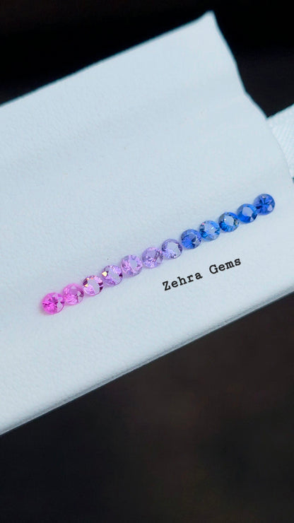 2.3mm fancy sapphire loose gemstone set, photo 7