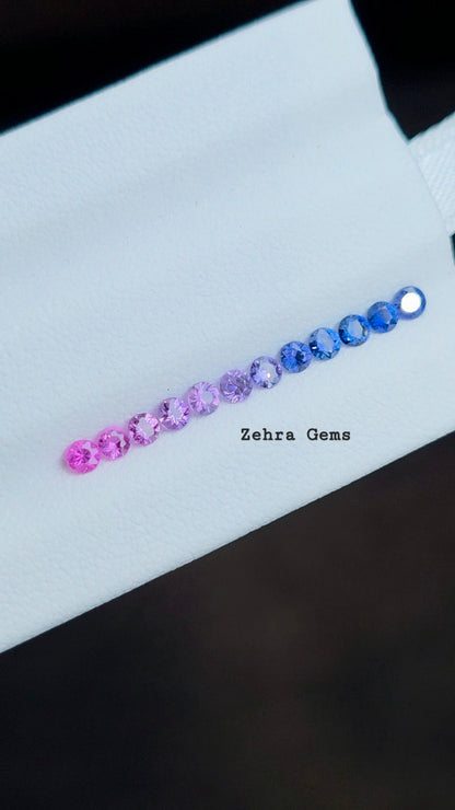 2.3mm fancy sapphire loose gemstone set, photo 5