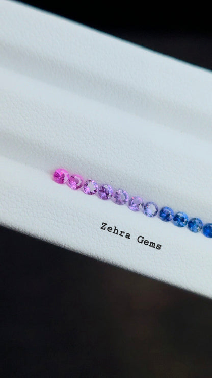 2.3mm fancy sapphire loose gemstone set, photo 4