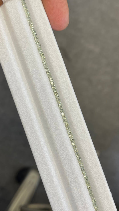 2mm green sapphire round tennis bracelet, photo 1