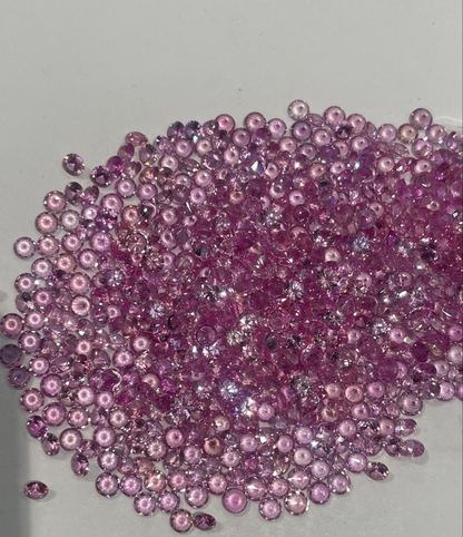 3mm pink sapphire round lot, photo 1