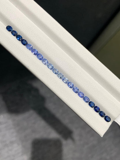 4x3mm blue sapphire ombre eternity ring, photo 1