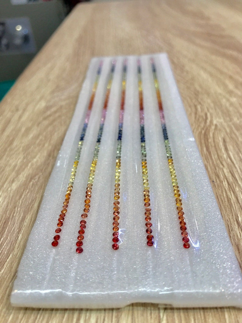 2mm Rounds Rainbow Sapphires New Beautiful Designs loose Set 7inch