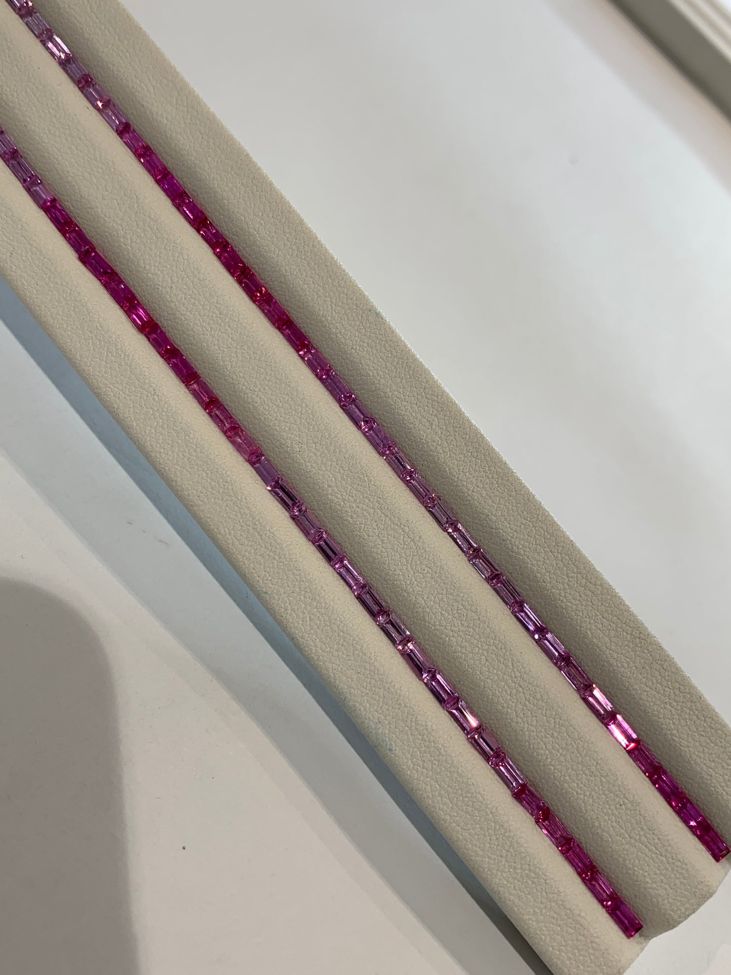 Natural Ruby and Pink Sapphire loose baguette gemstones, ombre calibrated set for jewelry making