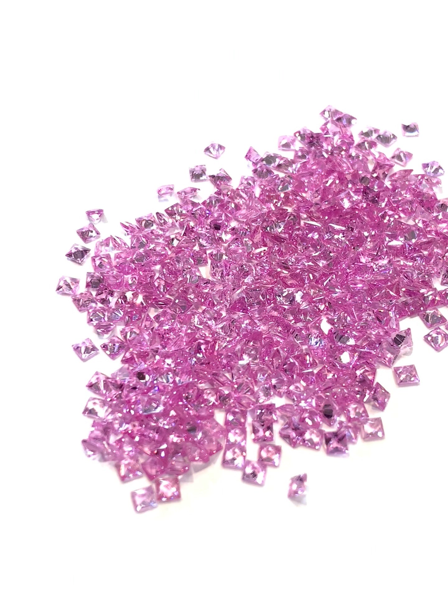 3mm Natural Pink Sapphire Princess Cut Square Loose Stones - Zehra Gems