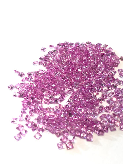 2.7mm Natural Pink Sapphire Princess Cut Square Loose Stones - Zehra Gems