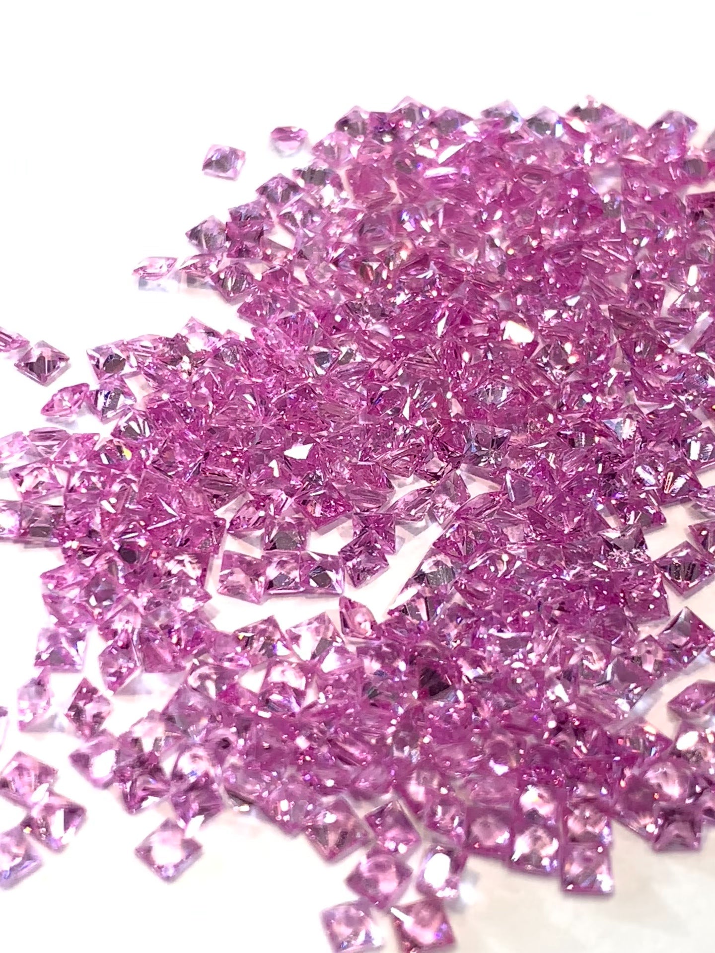 2.7mm Natural Pink Sapphire Princess Cut Square Loose Stones - Zehra Gems