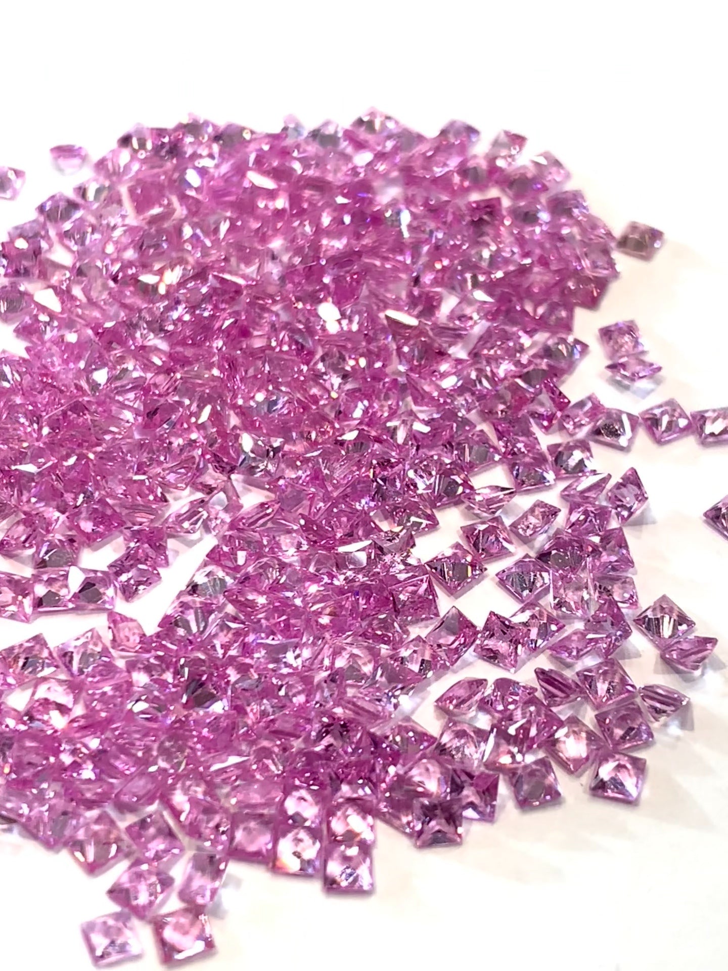 2.7mm Natural Pink Sapphire Princess Cut Square Loose Stones - Zehra Gems