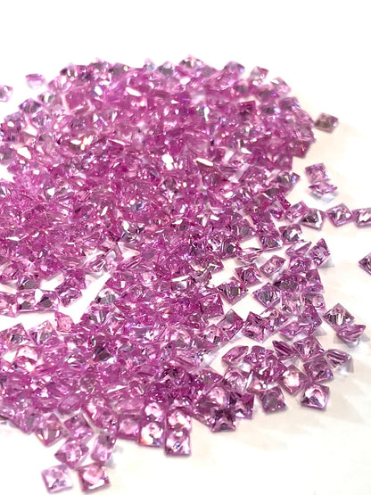 2.7mm Natural Pink Sapphire Princess Cut Square Loose Stones - Zehra Gems