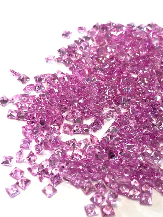 2.7mm Natural Pink Sapphire Princess Cut Square Loose Stones - Zehra Gems