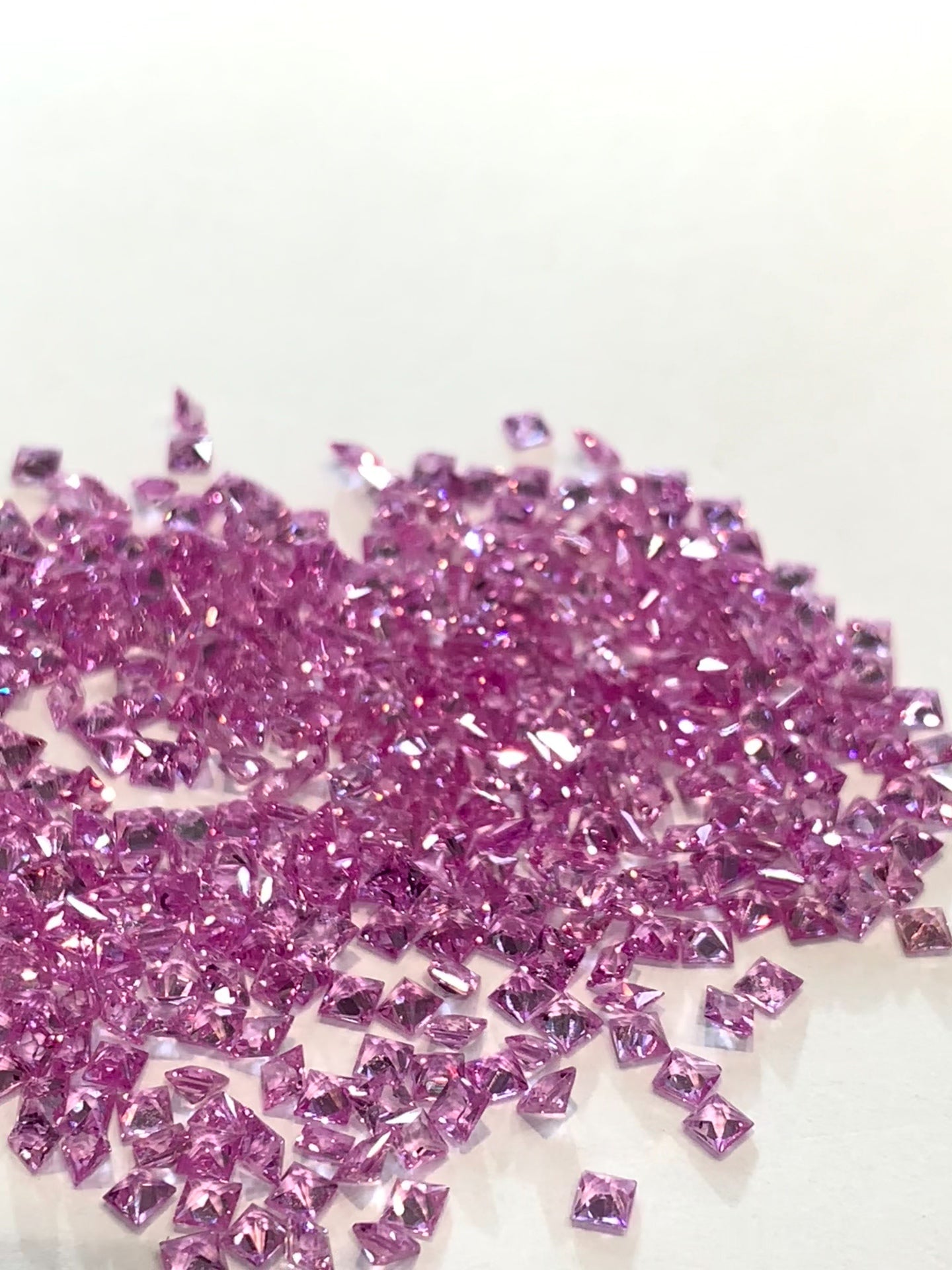 2.3mm Natural Pink Sapphire Princess Cut Square Loose Stones - Zehra Gems