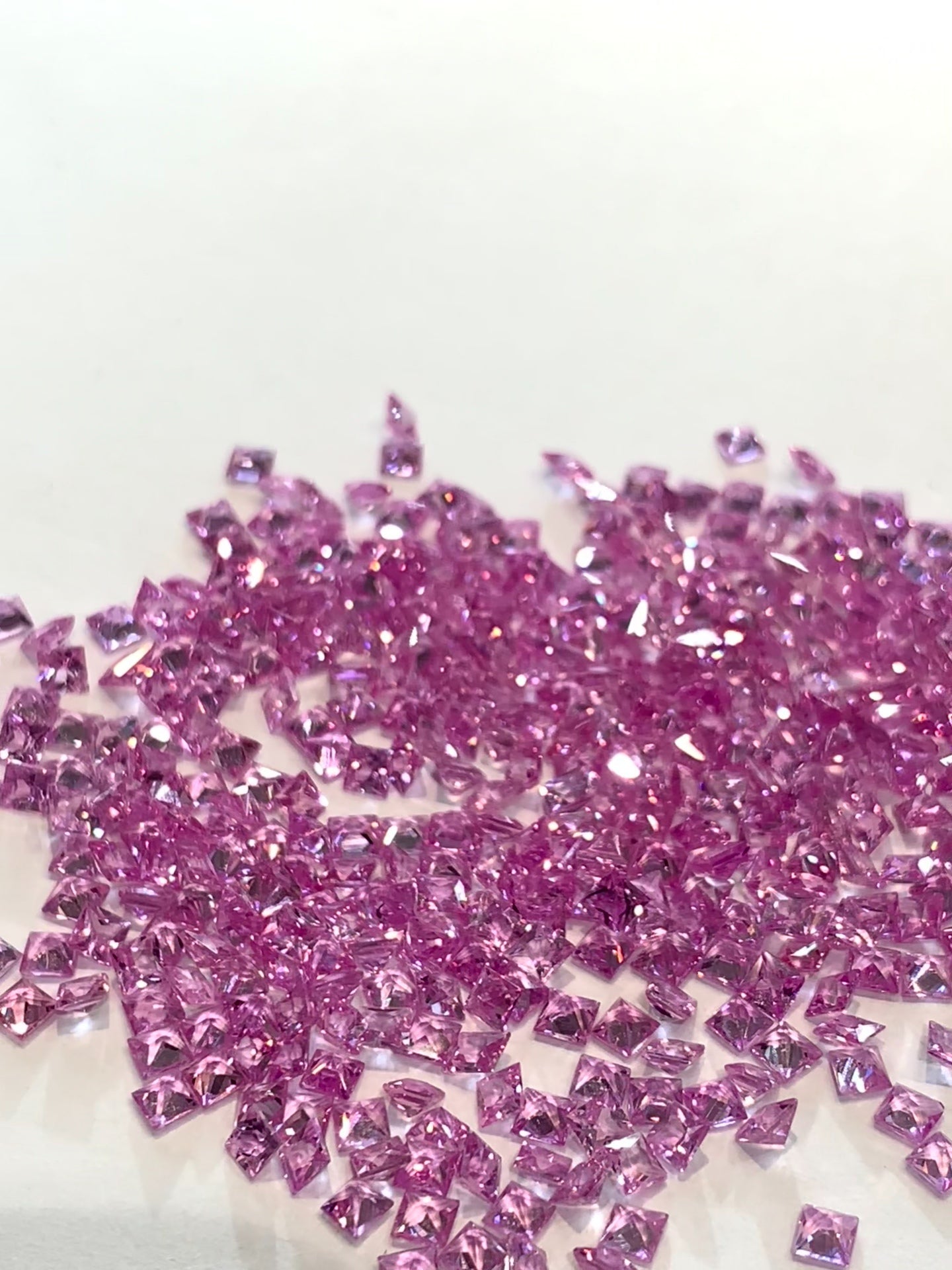 2.3mm Natural Pink Sapphire Princess Cut Square Loose Stones - Zehra Gems