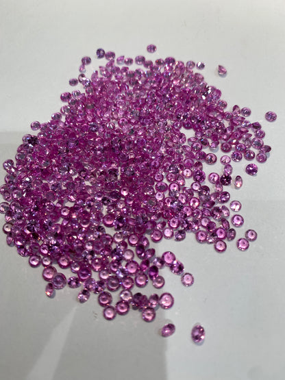 3mm Natural Pink Sapphire Round Loose Stones - Zehra Gems