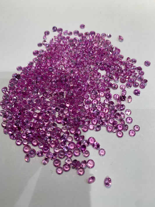 3mm Natural Pink Sapphire Round Loose Stones - Zehra Gems