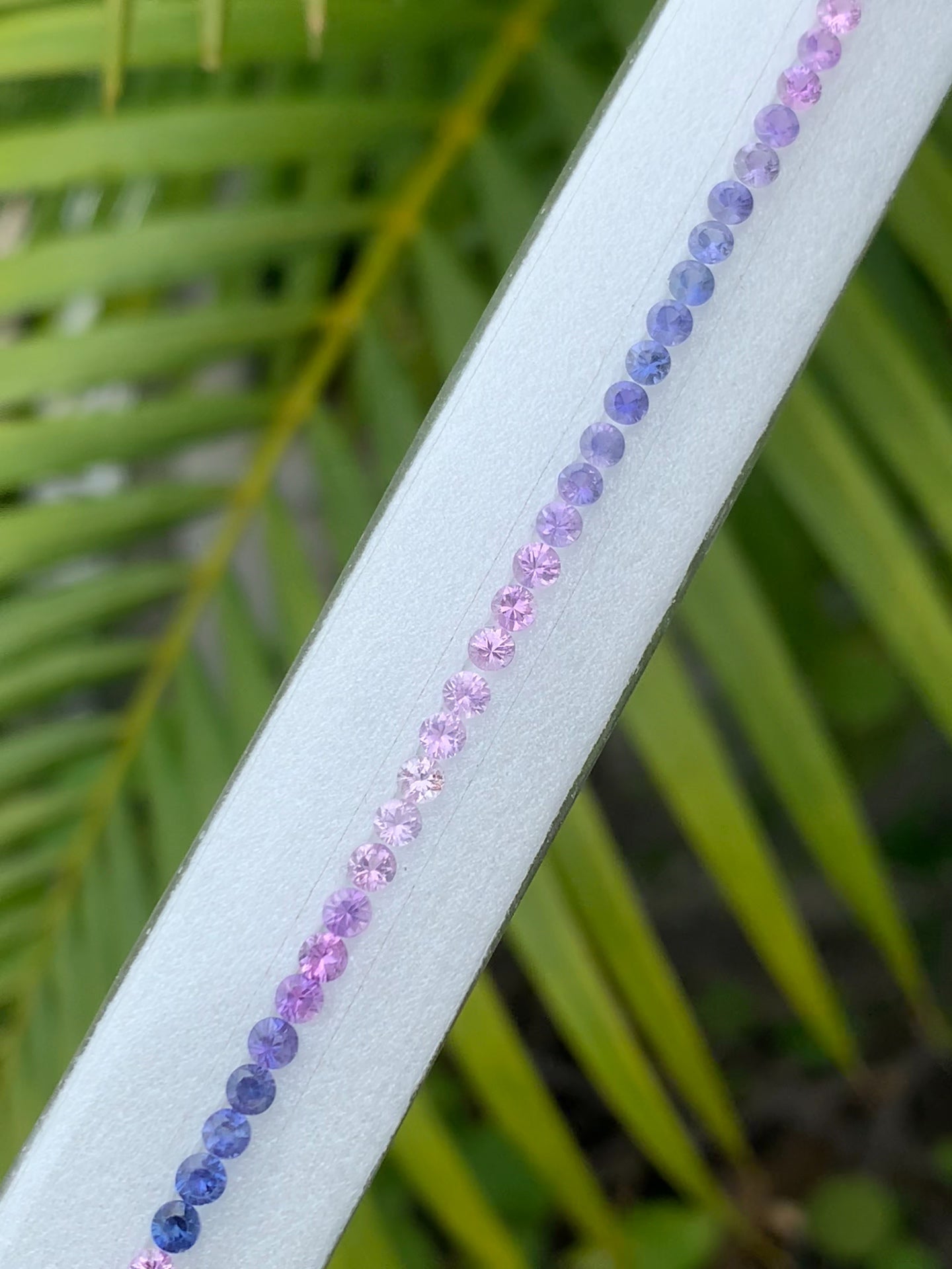 Natural fancy sapphire round cut 65 pieces tennis bracelet strand wholesale