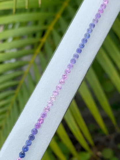 Natural fancy sapphire round cut 65 pieces tennis bracelet strand wholesale