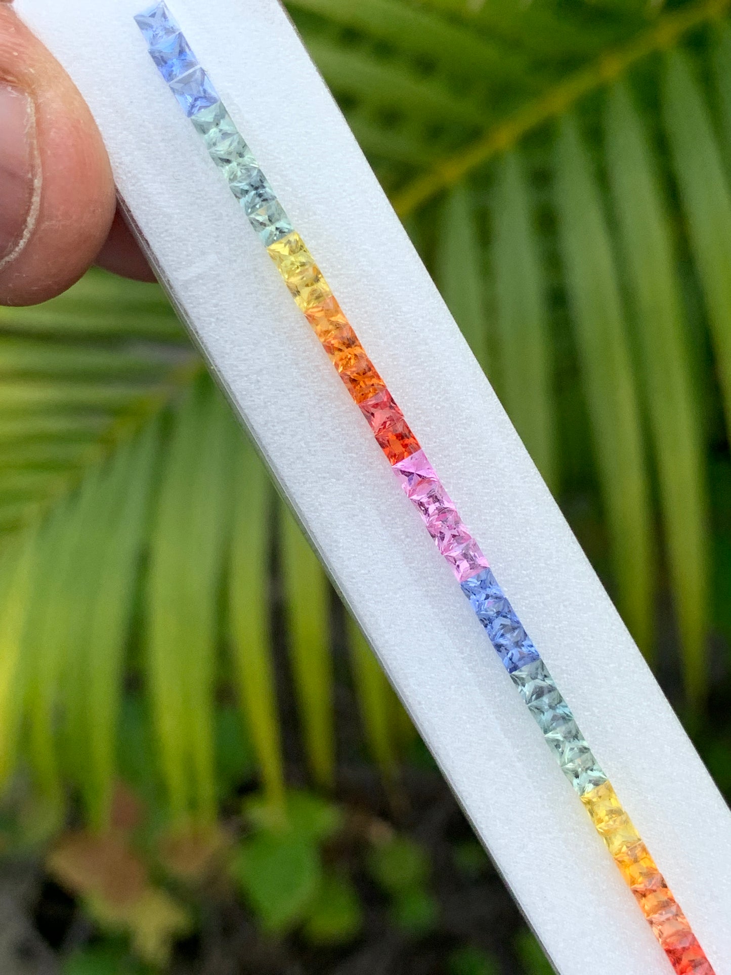 Rainbow sapphire 7 inch strand wholesale loose gemstones for jewelry making