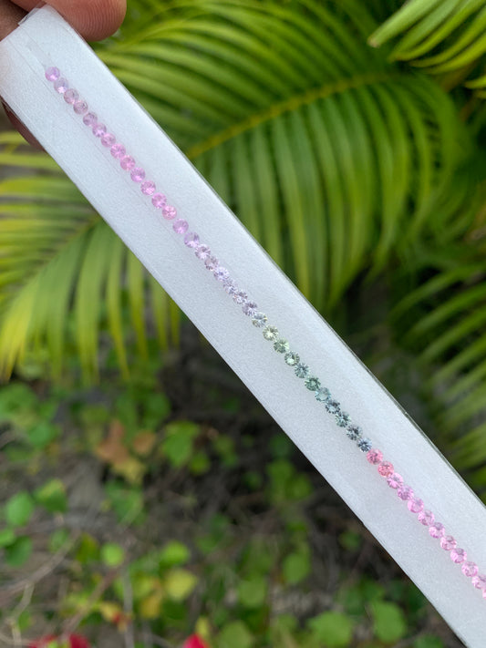 Natural pastel fancy sapphire round cut loose gemstones 2.7mm pink lavender green for tennis bracelet