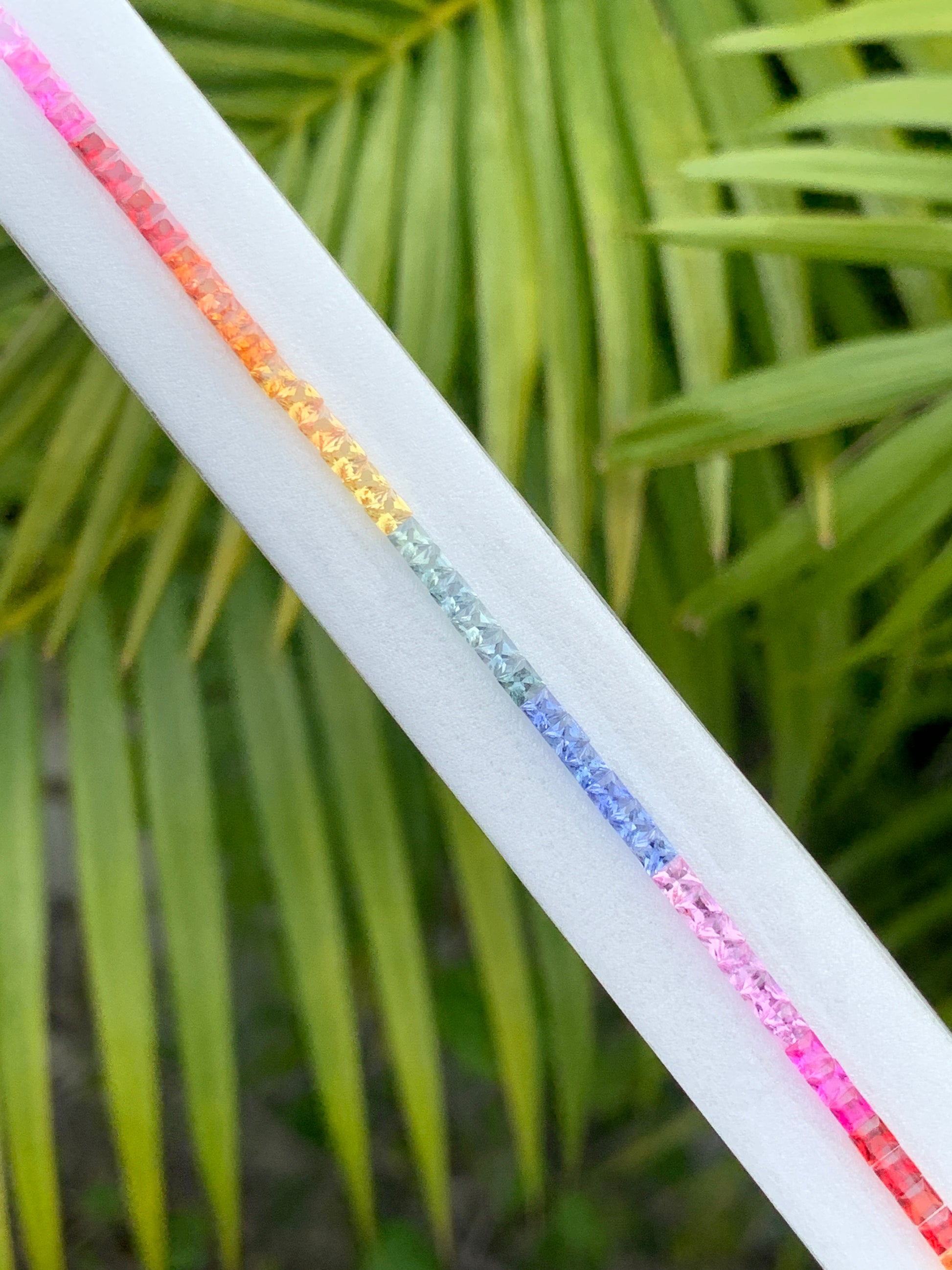 Natural sapphire rainbow multi-color 7.51 carats 7 inch strand wholesale loose gemstones