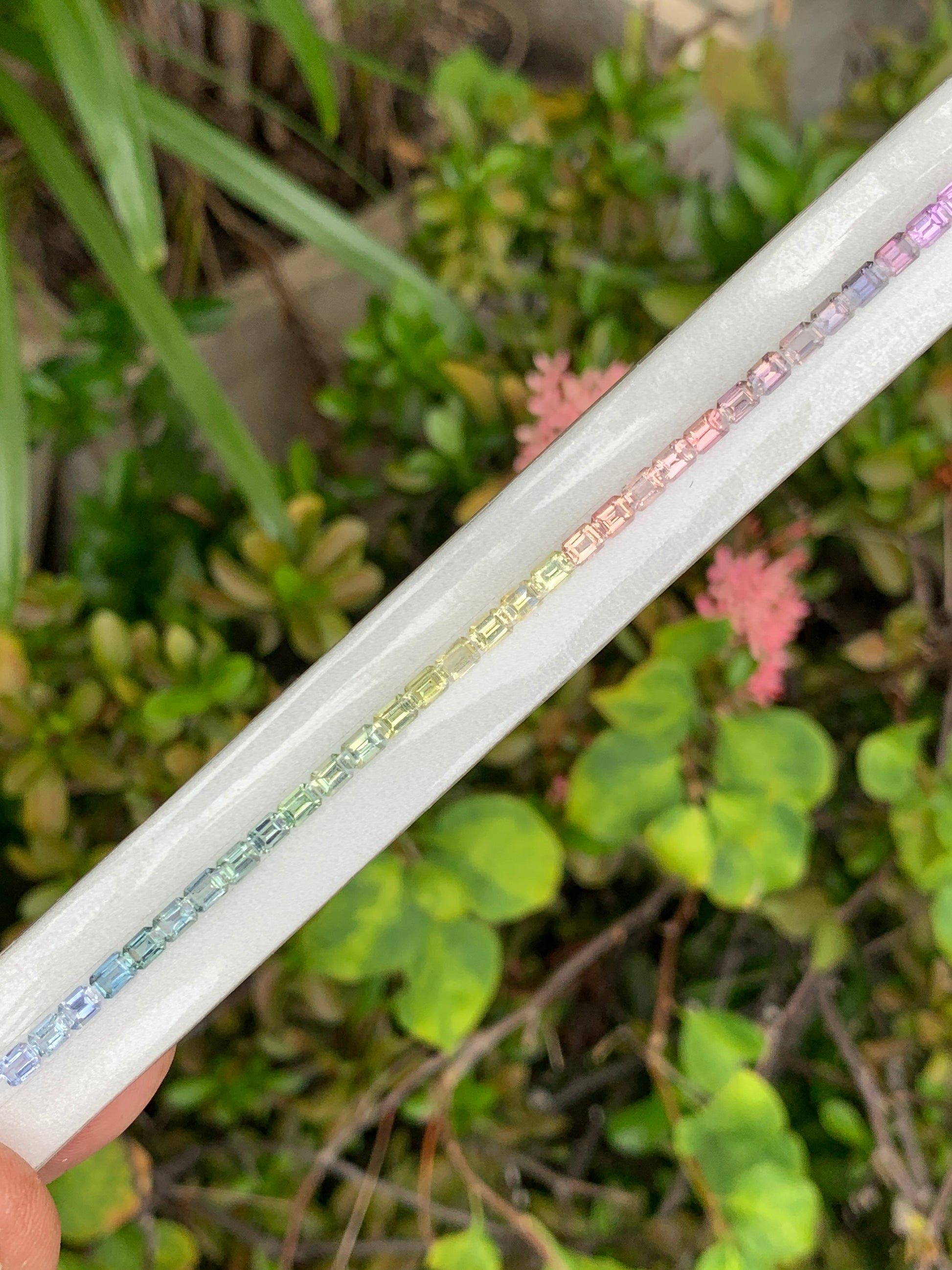 Natural pastel fancy sapphire emerald cut loose gemstones 4x3mm for tennis bracelet - Madagascar sapphire