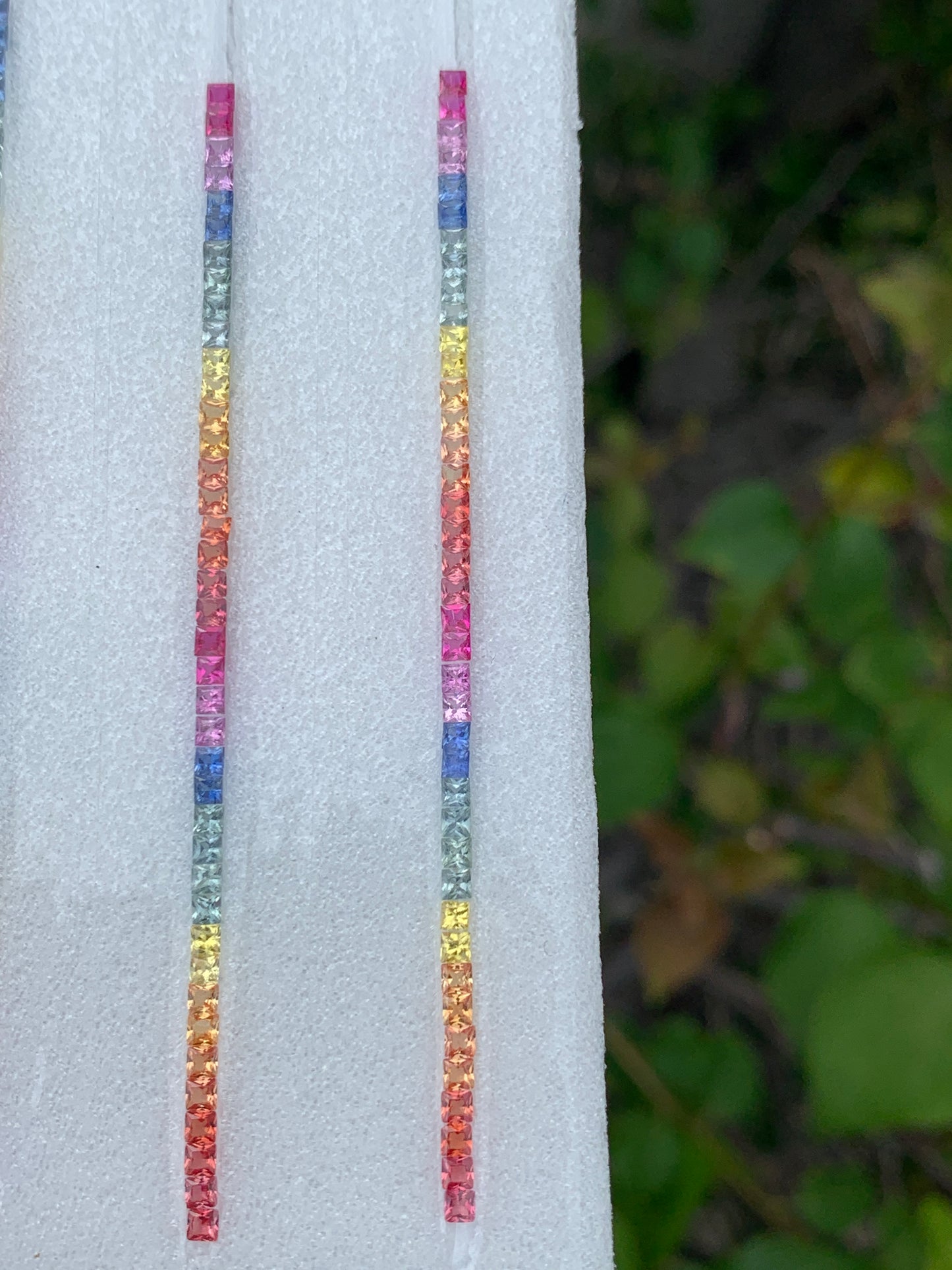 Natural rainbow sapphire square princess cut loose gemstones 2mm for half tennis bracelet
