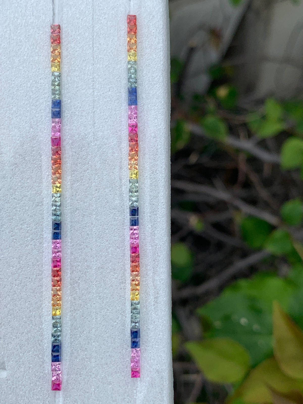 Heated African sapphire calibrated 2mm square princess cut 38 pieces