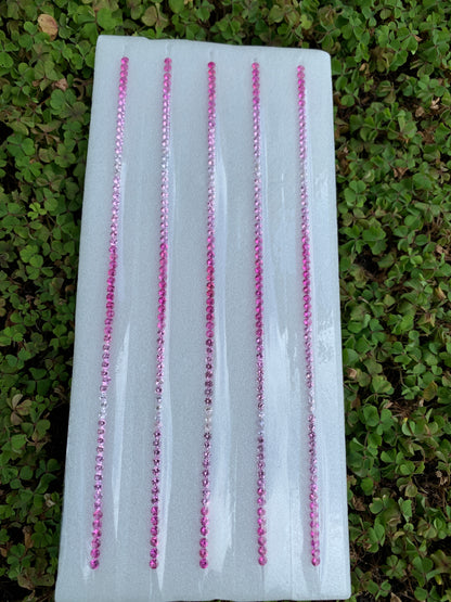 Calibrated pink sapphire strand for bracelet making Madagascar