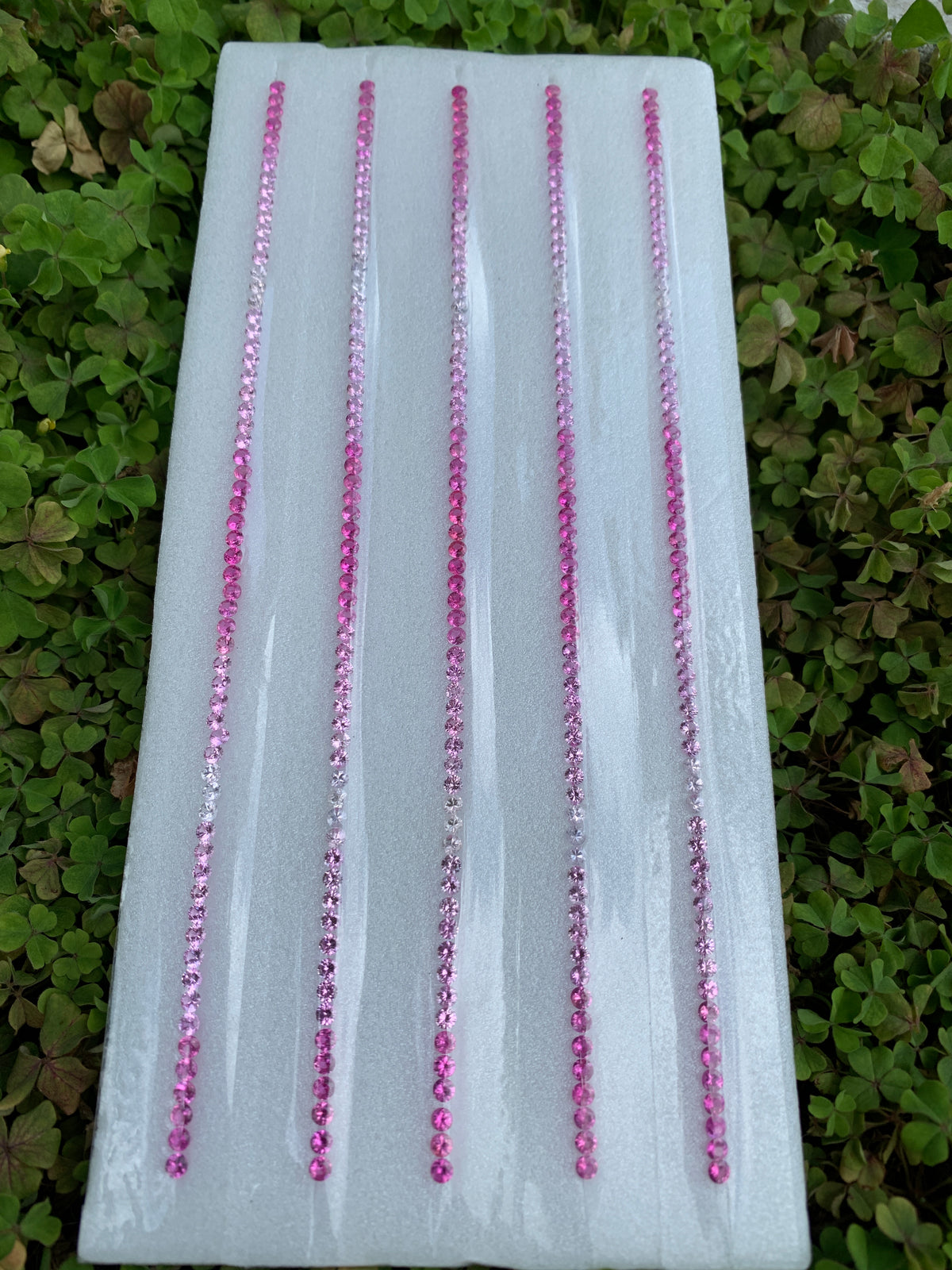 Pink sapphire dark to medium to light gradient strand wholesale loose gemstones