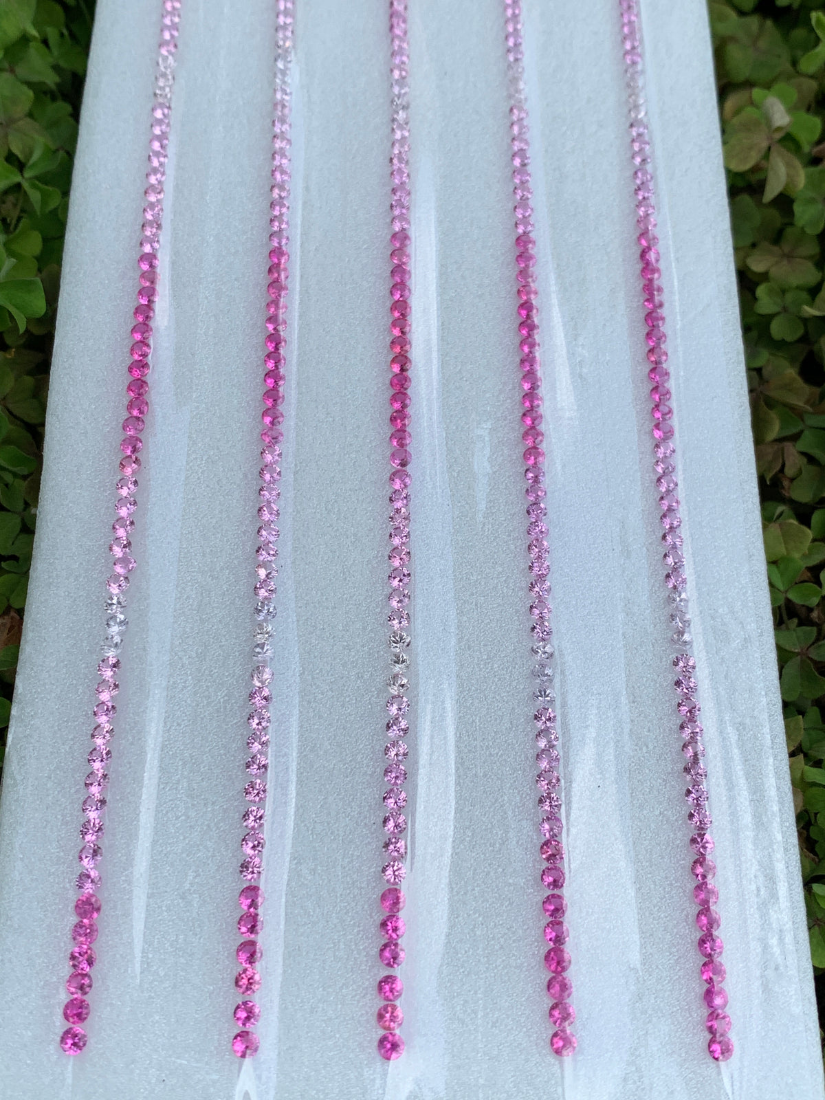 Heated Madagascar pink sapphire calibrated 2.8mm round brilliant cut 64 pieces
