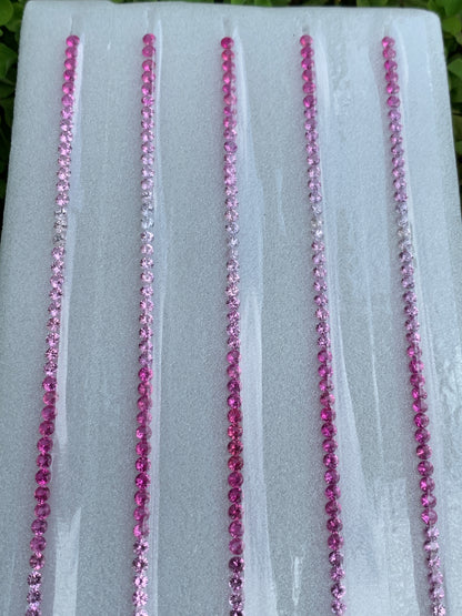 Natural sapphire pink ombre 6.50 carats for tennis bracelet - B2B wholesale