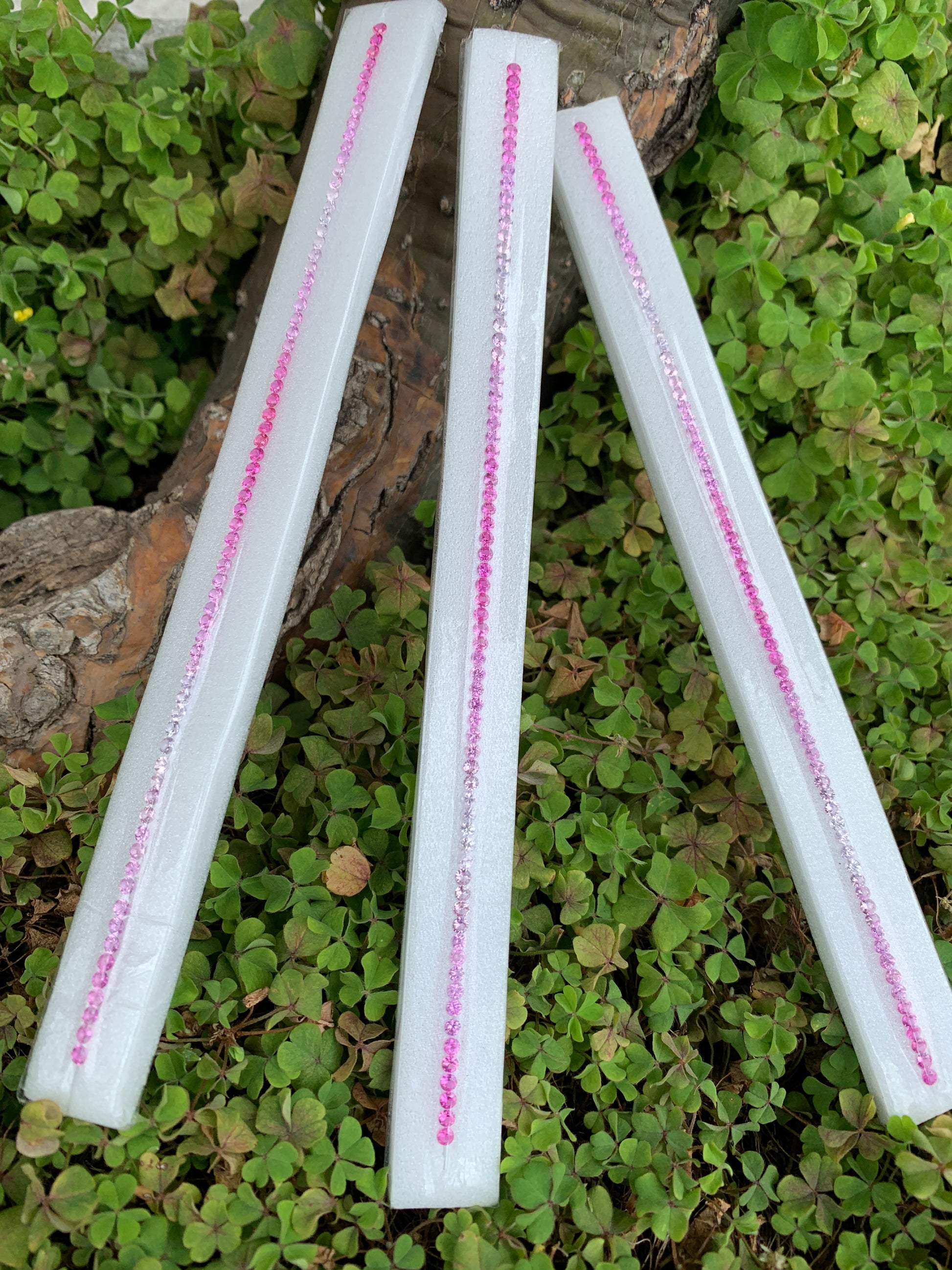 Pink sapphire dark to light gradient strand wholesale loose gemstones