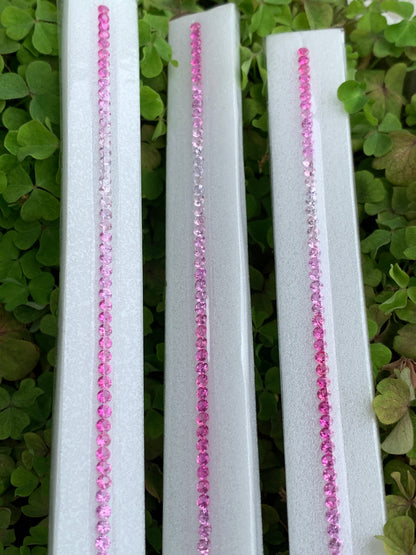 Heated African pink sapphire calibrated 2.5mm round brilliant cut 72 pieces