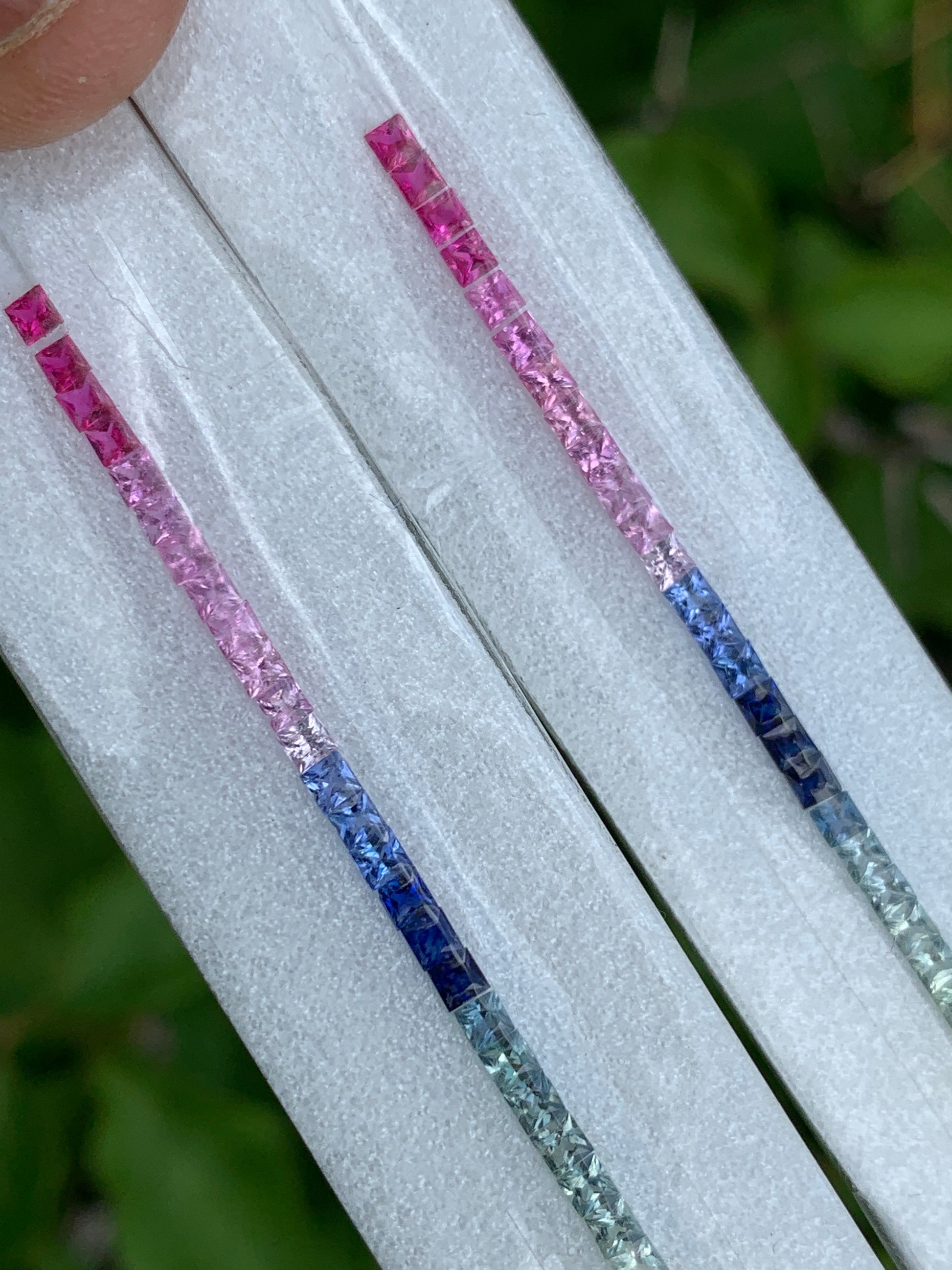 Natural sapphire rainbow multicolor 5.44 carats 18cm matched layout for jewelry making