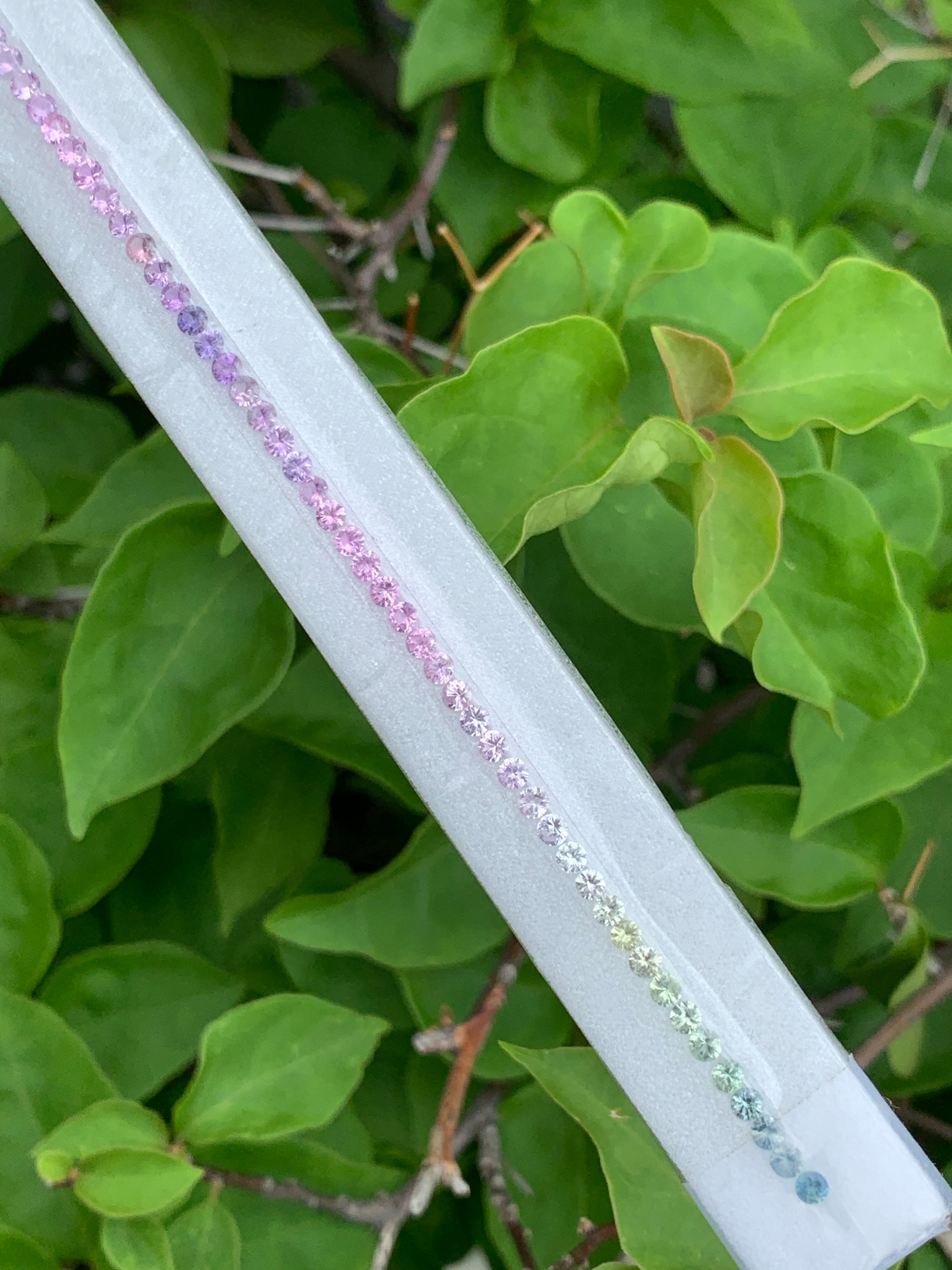 Natural pastel sapphire multicolor 6.21 carats 7 inch matched layout for jewelry making