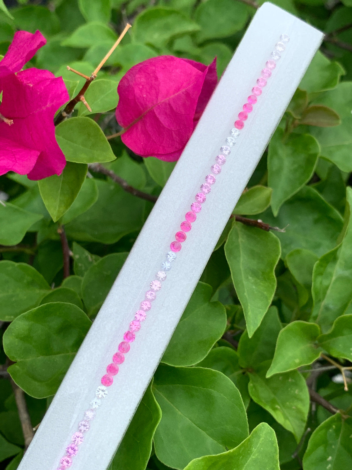 Natural sapphire pink ombre 6.64 carats 7 inch for tennis bracelet - B2B wholesale