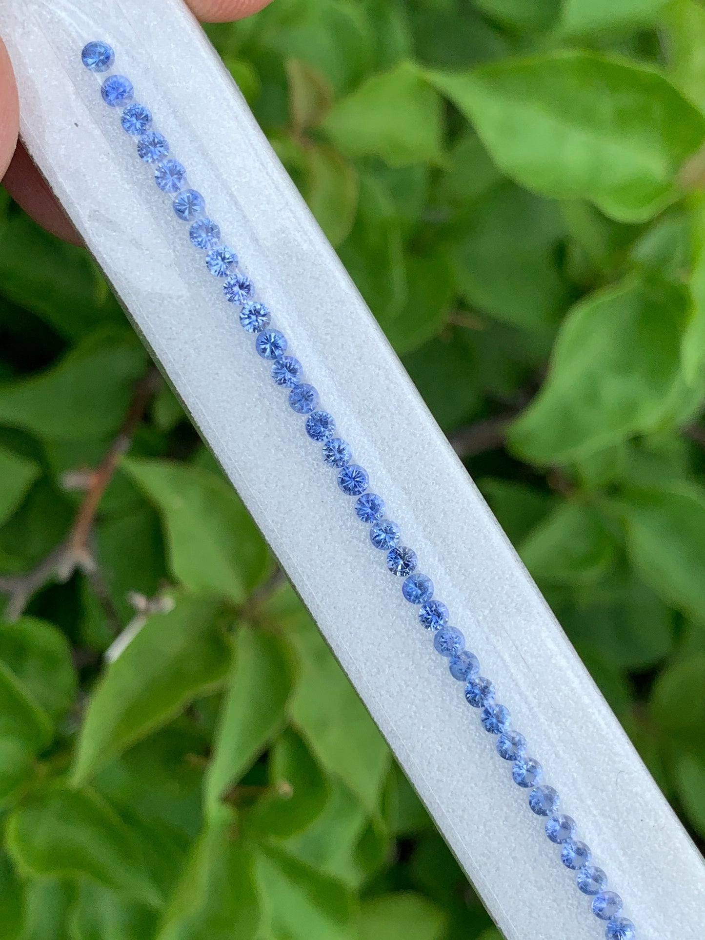 Natural Ceylon blue sapphire 6.16 carats 7 inch matched layout for jewelry making