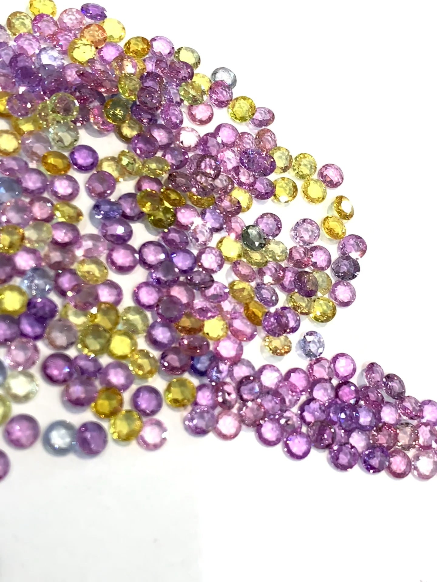 Natural fancy sapphire rose cut 4mm pastel multi color gemstone lot Madagascar