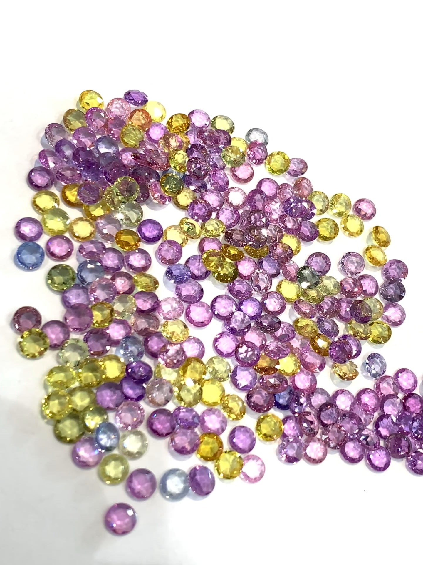 4mm rose cut sapphire lot pink purple yellow blue natural unheated