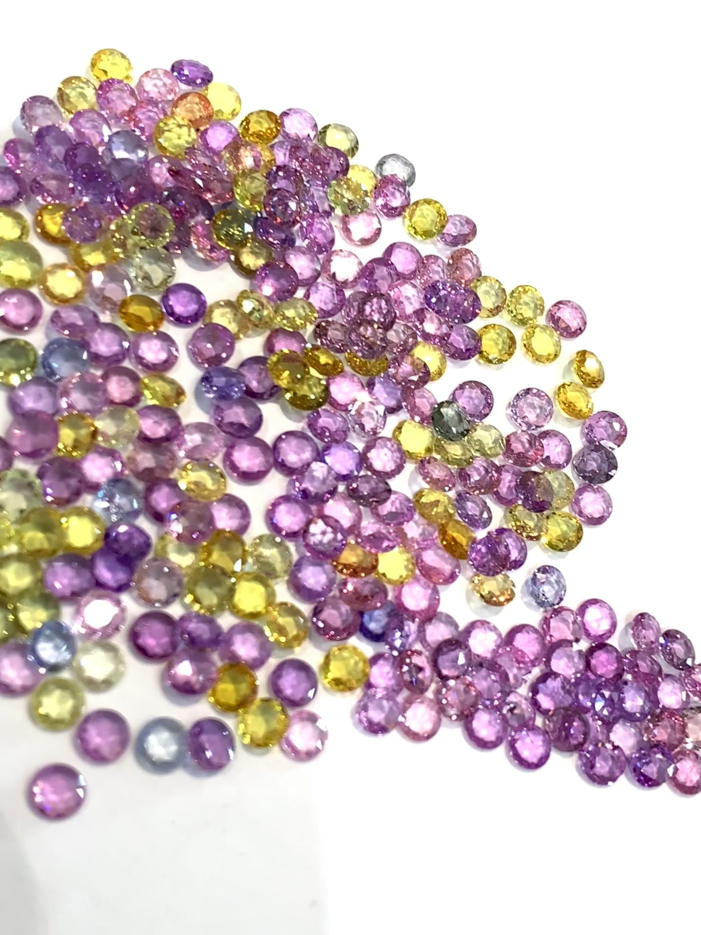 Natural fancy sapphire rose cut round 4mm pastel Madagascar gemstone lot